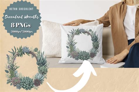 Watercolor Succulent Wreaths Clipart Graphic By Kiwi And Poppy