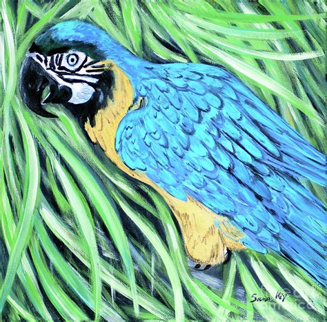 Blue And Yellow Macaw Painting By Oksana Semenchenko Fine Art America