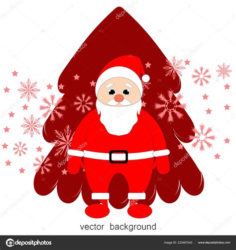 New Year Christmas Vector Greeting Card Holiday Background Santa Claus