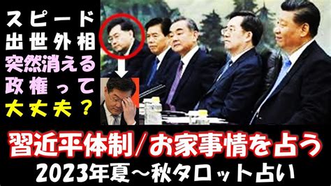 秦剛元外相が抜けた穴は大きかった？習近平体制と上級幹部側近の内情を占う【タロット占い】 Youtube