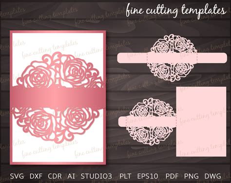 Wedding Invitation Card 5x7 Template for Cutting With Belly | Etsy