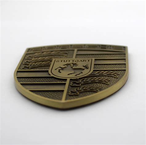 Porsche Crest Metal Car Emblem Sticker 3 Inch Tall B