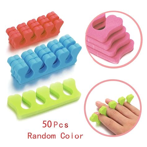 Random 50Pcs Foam Sponge Finger Toe Separators Divider Gel Polish