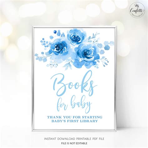 Books For Baby Sign Printable Baby Shower Book For Baby Sign Etsy