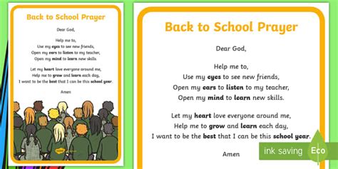 Back to School Prayer Display Poster | Twinkl Resources