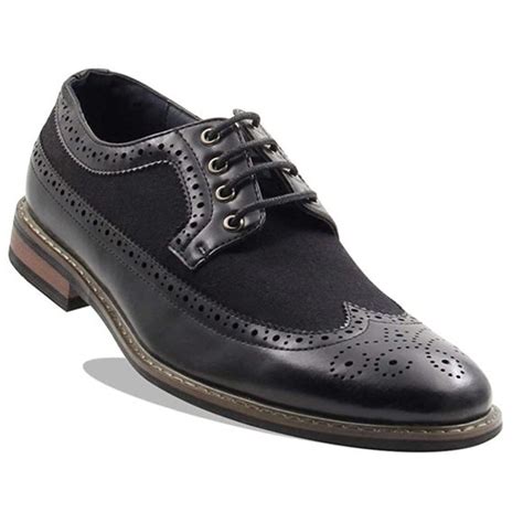 Enzo Romeo Shoes Mens Spectator Tweed Plaid Two Tone Wingtips