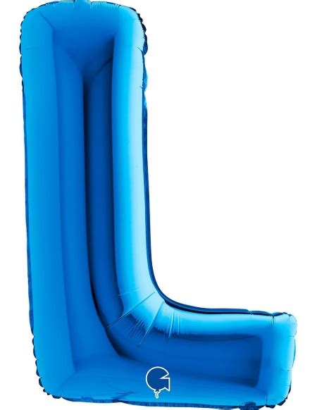 Globos De Helio Letra L De Cm Azul Gigante Foil Poliamida G B