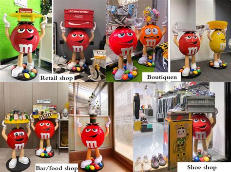 Retail Store Cartoon M&M Decoration Ornament Candy Store Display Red ...