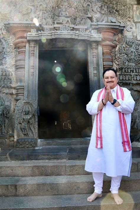 Bjp National President Shri Jp Nadda Offered Prayers At Belur