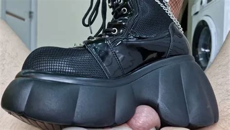 Goth Girl Trampling Your Cock And Balls In Naked Wolfe Boots Cock Balls Crush Trample Shoejob