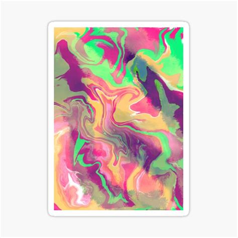 Liquid Swirl Retro Modern Abstract Sticker For Sale By Gelbwiezitrone