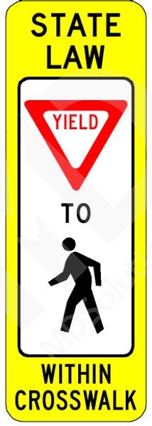 R1 6 In Street Pedestrian Crossing Yield