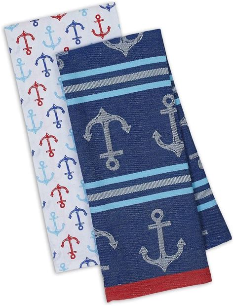 Dii Nautical Kitchen Towels Set Of 2 Anchor Theme Hand