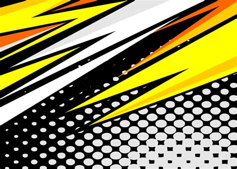 Abstract Geometric Seamless Pattern With Yellow White Gray And Orange Vector Racing Background