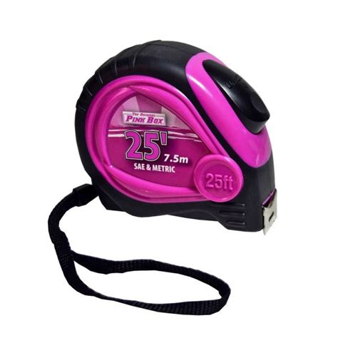 The Original Pink Box 25 Ft Auto Locking Tape Measure Pink Pb25ltm