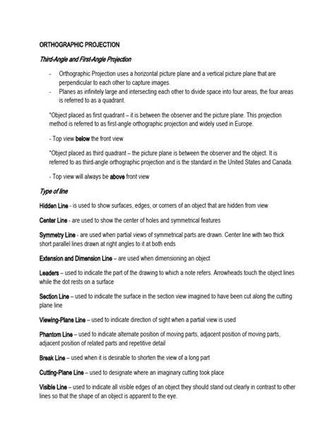 Orthographic Projection | PDF