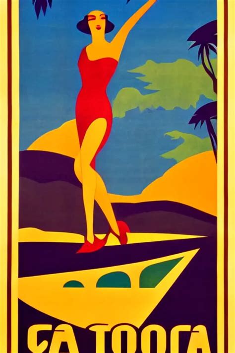 Art Deco Travel Poster Costa Rica Monteverde Stable Diffusion Openart