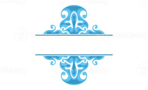 Blue Swirl Water Wave Ornament Border Design 22386409 Png