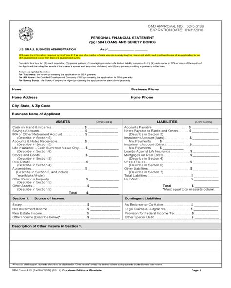 Personal Financial Statement Form Edit Fill Sign Online Handypdf