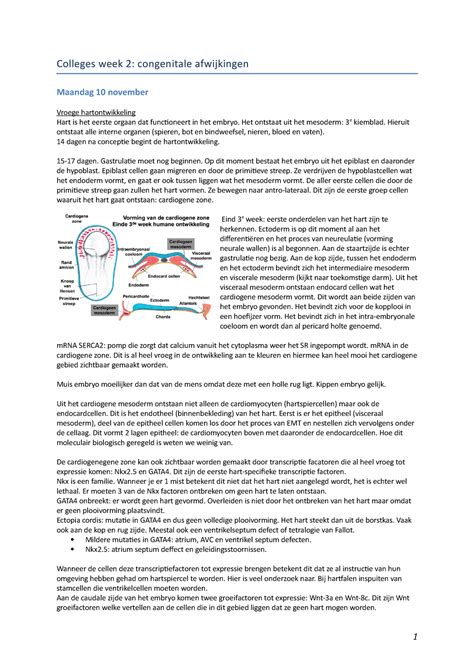 College Aantekeningen Colleges Week 2 Congenitale Afwijkingen