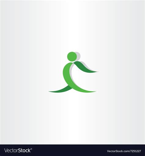 Green man exercise logo icon Royalty Free Vector Image