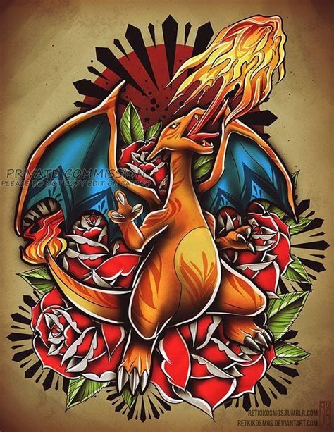 Pin By Keith Savage On Wallpapers Art Charizard Tattoo Pokemon