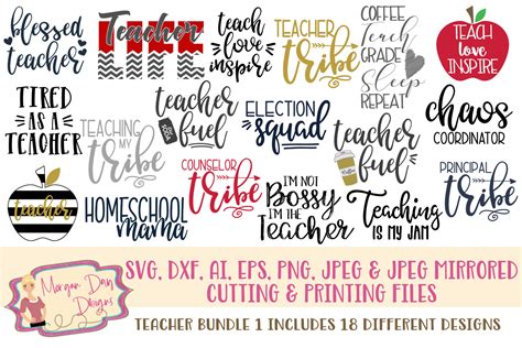 Teacher Bundle Svg Dxf Ai Eps Png Jpeg Svgs Design