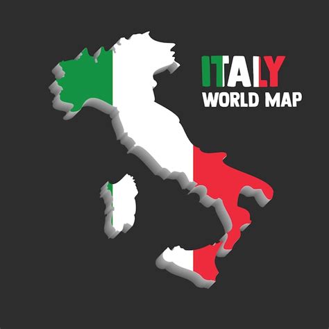 Mapa 3d De Italia Vector Premium