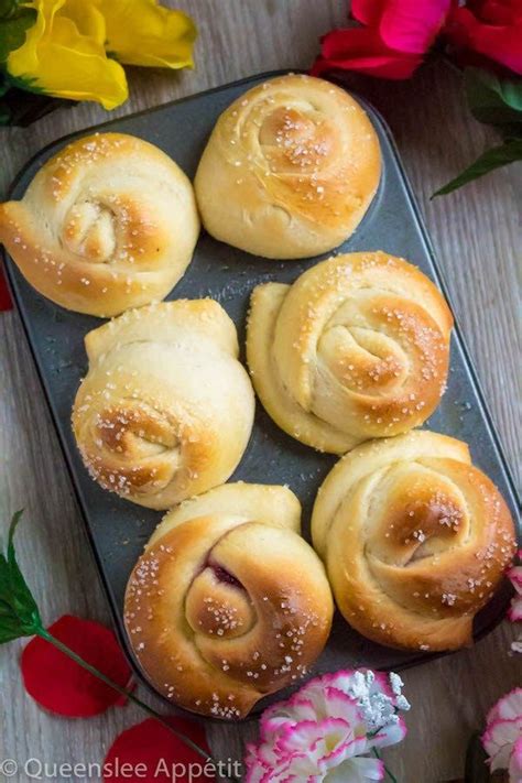 Raspberry Rose Buns Recipe Queenslee Appétit Recipe Bread Bun