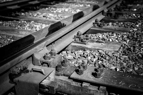 Premium Photo High Angle View Of Railroad Tracks