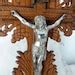 Antique Altar Standing Crucifix Cross Large Antique Signed Hand