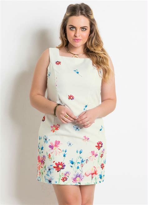 Vestido Tubinho Floral Plus Size Quintess Quintess