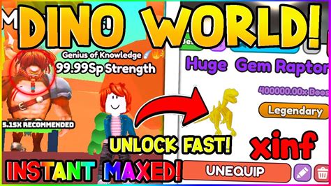 Noob Unlocks DINO WORLD INSTANTLY DEFEATED MAX BOSS IN 1 SECOND ARM