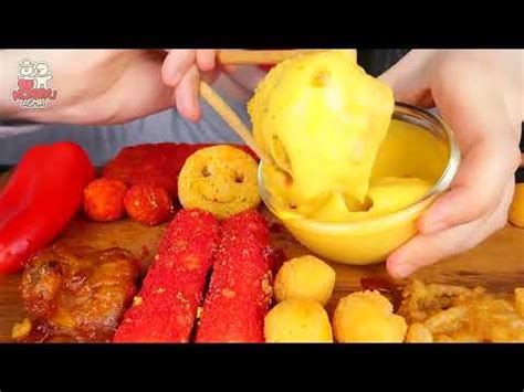 ASMR SPICY CHEETOS CHICKEN CHEESE BALLS HOT DOG 직접 만든 치토스 뿌링클 치즈볼