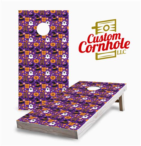 Halloween Pattern Cornhole Set With Bags Custom Cornhole Llc