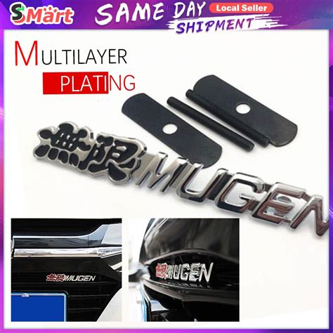 3D Metal Mugen Logo Front Grille Emblem Badge Sticker Decal For Honda