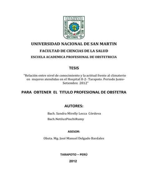 Documento Universidad Nacional De San Mart N