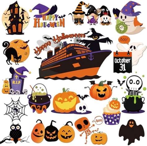 Amazon 8 Pcs Halloween Magnetic Stickers Pumpkin Ghost Witch Hat