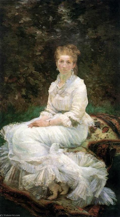 Oil Painting Replica The Lady In White 1880 By Marie Bracquemond 1840