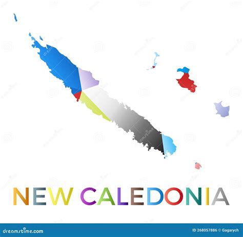 Bright Colored New Caledonia Shape Stock Vector Illustration Of