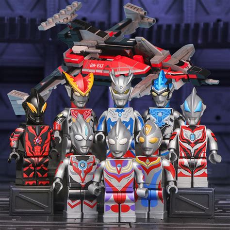 Tương thích với Lego Ultraman Khối Xây Dựng Bé Trai Vũ Trụ Anh Hùng Búp