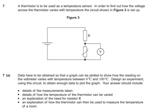 Homework And Exercises Why Is A Series Resistor Needed In A Simple Thermistor Experiment