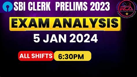 SBI Clerk Analysis 2023 All Shifts 5th Jan 2024 SBI Clerk Pre Exam