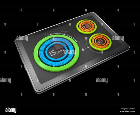 3D Illustration Of Creative Colorful Pie Chart On The Tablet Business