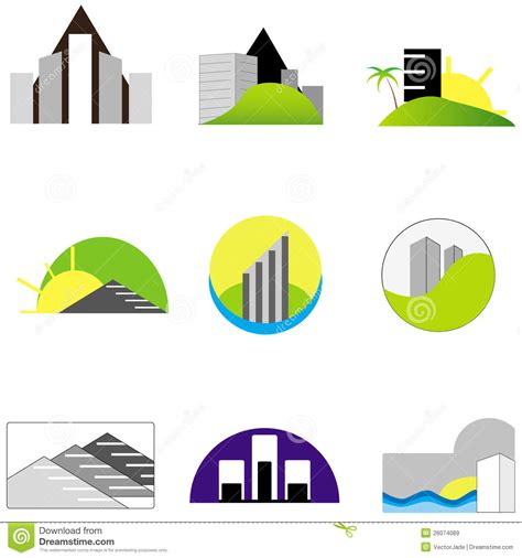 Elementos De La Insignia De Las Propiedades Inmobiliarias Ilustraci N