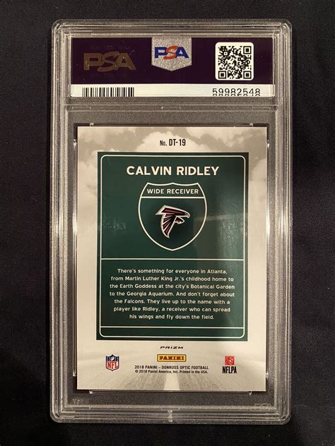 2018 Donruss Optic Downtown Calvin Ridley Rookie Card GEM Mint PSA 10