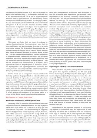 Metabolic Disequilibrium And Aging Modifying Favorably With Calorie