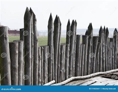 Wooden Palisade Stock Photo - Image: 51662661