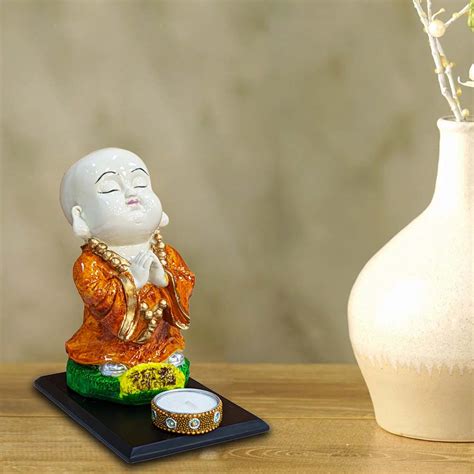 Buy Resin Baby Monk Buddha Statue With Platform Call