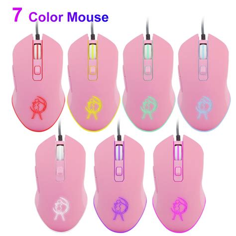 Pink 6d Rgb Gaming Mouse 2400 Dpi Led Backlight Sailor Moon Mause